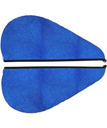 Blue Glitter Hair Towel Wrap | Quick-Dry Hair Turban with Button | Premium Hair Drying Towel - Buy Online on GoSupps.com