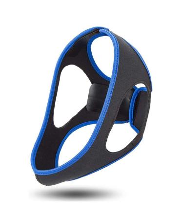 Anti-Snoring Chin Strap  Effective Stop Snoring Solution - Adjustable Breathable Stop Snoring Sleep Aid for Men and Women  Snore Reducing Device - One Size (Blue)
