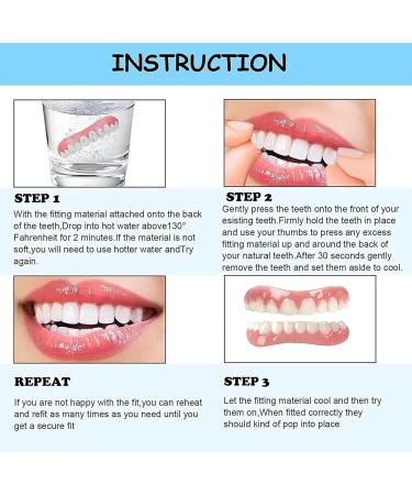 2 Pairs of Cosmetic False Teeth Veneers - Provisional Denture and Artificial Teeth - White Tooth Covers for a Perfect Smile | International Shipping - Buy Online on GoSupps.com