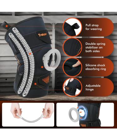 Buy Knee Brace for Arthritis Pain Relief | Hinged Support with Side Stabilizers - Black Medium - Buy Online on GoSupps.com