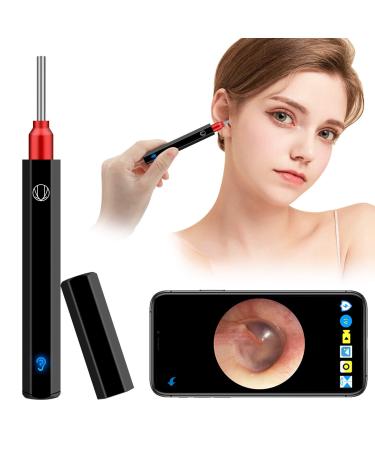 Ear Wax Remover Wireless Otoscope Earwax Removal Tool 1080P HD WiFi Ear Endoscope with LED Light 3.5mm Visual Ear Scope Camera Safe Ear Pick Ear Cleaning Endoscope Kit for Adults Kids Pet Black Vertical Stripes Black