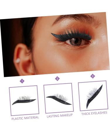 Ipetboom 4 Pairs False Eyelashes Eye Makeup Sticker Eyeliner Tape Sticker Eyelash Makeup Stickers Halloween+makeup Halloween Make up Water Proof Stickers Glitter Powder Flash Plastic Miss - Buy Online on GoSupps.com