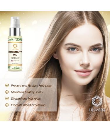 LILIVERA Rosemary Hair Growth Serum - Stimulates Growth, Nourishes Scalp, Improves Circulation - Hair Loss Treatment Oil - Buy Online on GoSupps.com
