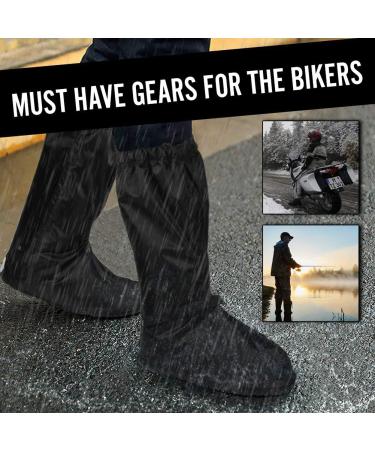 Comfecto Water Resistant Motorcycle Boot Shoe Covers Men 10-11 | Reflective Heels, Zipper & Elastic Bands | Outdoor Hiking, Camping, Fishing - Buy Online on GoSupps.com