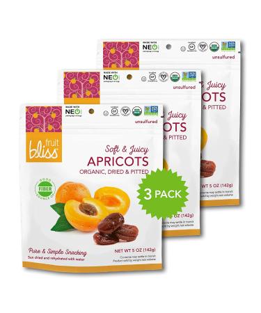 Organic Unsulfured Turkish Apricots - Non-GMO Gluten-Free Dried Fruit Snacks - Healthy On-the-Go & Post Workout Snacks (3 Pack - 5 oz. each) - Buy Online on GoSupps.com