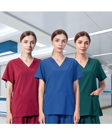 Women's Scrub Set: V-Neck Top & Jogger Pants | Grey Workwear Uniform with Athletic Stretch | Size Small - Buy Online on GoSupps.com