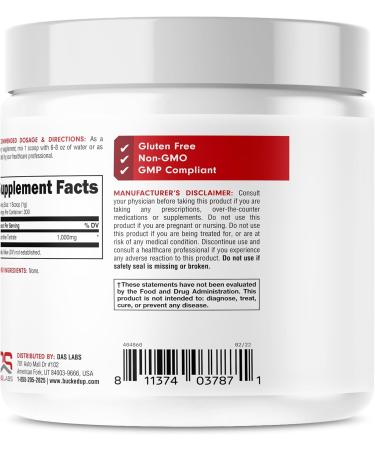 Bucked Up L-Carnitine Tartrate 1000mg Powder Essentials (300 Servings) - Buy Online on GoSupps.com