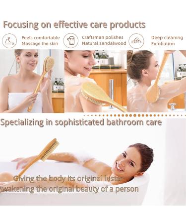 Dry Brushing Body Brush for Smooth Skin & Cellulite Reduction - Long Handle Shower Back Brush with Natural Bristles for Skin Massage & Circulation Boost - Buy Online on GoSupps.com