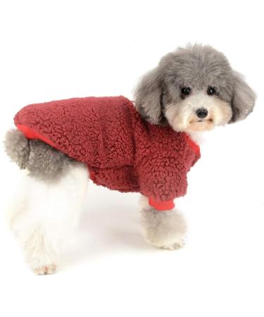 Zunea Red Winter Coat for Small Dogs | Fleece Warm Dog Sweater & Jacket for Chihuahua Cats & Puppies - XL Size (1 Pack) - Buy Online on GoSupps.com