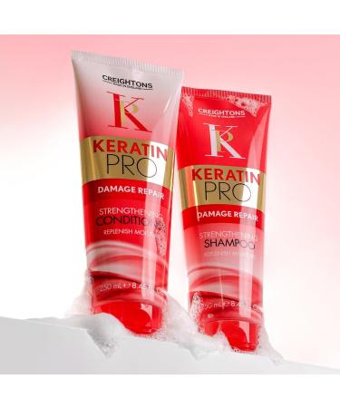 Creightons Pro Keratin Strength & Repair Conditioner (250ml) - Helps Boost Keratin Levels For Silky Smooth More Manageable Hair. For Dry Damaged Hair. (Pack of 2) 250 ml (Pack of 2) - Buy Online on GoSupps.com