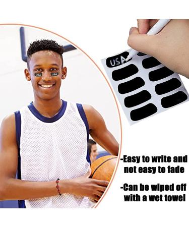Sazoemao 200 Pairs Kids Sports Eye Black Stickers - Breathable Eye Strips for Baseball, Football, Softball, Lacrosse Fans, with White Pencil - Buy Online on GoSupps.com