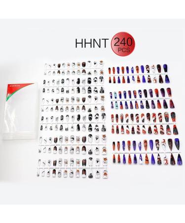 False Nails with Designs Glossy Fake Nails | Skull Fake Nails Glossy Stick on Nails for Women Halloween Shakven - Buy Online on GoSupps.com