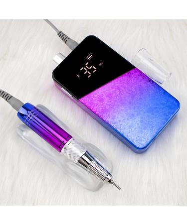 Nail Drill for Acrylic Nails 35000 RPM Electric Nail Drill Machine Low Heat Low Noise Low Vibration with LCD Touch Screen for Shaping Buffing Removing Acrylic Ice Flower Gradient Blue - Buy Online on GoSupps.com