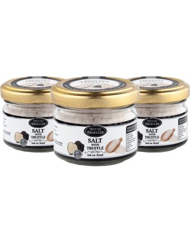 Black truffle salt Sea salt with truffles Truffle Flavoured Gourmet salt Black truffle condiment seasoning with truffle Sale con Tartufo 3 x 60g glass jars