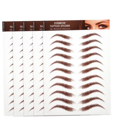 LALADEFIEE 5 Sheets Eyebrow Sticker Eye Makeup Supplies Eyebrow Stickers Fake Eyebrow Stickers