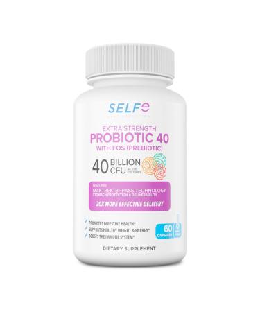selfevolve Probiotic for Women - 40 Billion CFUs - Probiotic Supplement with Prebiotics - 60 Veggie Capsules