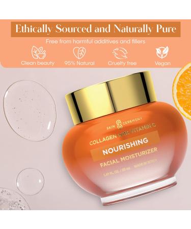 Skin Ceremony Collagen & Vitamin C Moisturizer - Brightens Skin Reduces Fine Lines & Wrinkles - Anti-Aging Dermatologist Tested Clean Beauty Korean Skin Care - 1.69 FL.OZ. - Buy Online on GoSupps.com