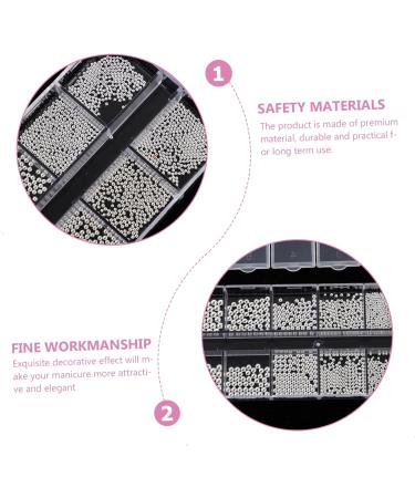 Ipetboom 1 Box Nail Drill 3d Nail Decals Metal Nail Tips Manicure Jewelry Nails Decoration Nail Art Decorations Nail Charms Nails Accessories Ornament Metal Steel Boxed Steel Ball 13X5X1cm Silver - Buy Online on GoSupps.com