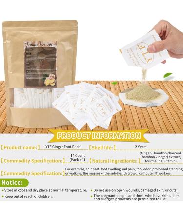 60PCS Ginger Foot Pads for Deep Cleansing and Pain Relief - Natural Bamboo Vinegar Foot Patches for Foot Care - Improve Sleep and Say Goodbye to Stress - Buy Online on GoSupps.com