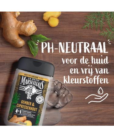 Kenvue Brands LLC Le Petit Marseillais 4in1 shower gel with ginger and cypress wood dermatologically tested with extra refreshing effect 12x250 ml - Buy Online on GoSupps.com
