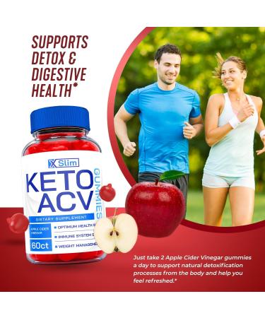 X Slim Keto Gummies with ACV & Vitamin B12 - Official Vegan Formula for Weight Loss (60 Gummies) - Buy Online on GoSupps.com