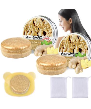 Ginger Shampoo Bar, 2 Pieces Ginger Shampoo Soap, Ginger Soap for Hair, Ginger Shampoo Bar, Repair Damaged Hair and Promote Hair Growth