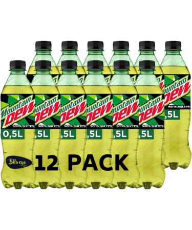 Mountain Dew Without Sugar 500 ml x 12 bottles Lime 500 ml (Pack of 12)