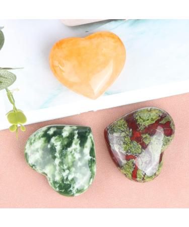Artistone Citrine Crystal Heart Shape Worry Stone Hand Carved Pocket Gem Heart Stone Chakra Reiki Balancing for Yoga Collection Mental Healing Meditation Decor - Buy Online on GoSupps.com