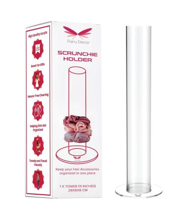 FAIRY DECOR Scrunchie Holder Stand - Hair Accessories Acrylic Organizer for Hair Ties -Teen Girls Gifts-Bracelet Holder Stand for VSCO Girls Stuff |11 Inches| Clear | Pack of One| - Buy Online on GoSupps.com