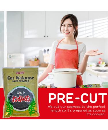 Shirakiku Cut Wakame Dried Seaweed - Organic Sea Kelp for Miso Soup, Ramen, Sushi - 16 oz Resealable Pack - Buy Online on GoSupps.com