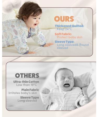 MOXTOYU 100% Cotton Baby Sleeping Bag 2.5 Tog with Detachable Sleeves | Swaddle Blanket for Newborns | Rabbit Design | Purple | 0-6M - Buy Online on GoSupps.com