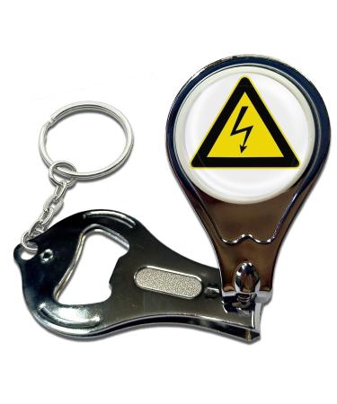 BadgeBeast.co.uk High Voltage - Key Ring Bottle Opener and Nail Clipper