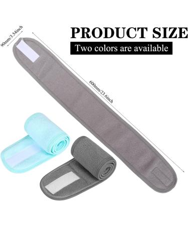 2 Pieces Spa Headband Skincare Headband With Adjustable Magic Sticker Headband for Washing Face Makeup Headbands Reusable Makeup Hair Band for Women(Gray Blue) - Buy Online on GoSupps.com