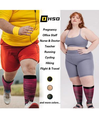 DHSO Plus Size Compression Socks 20-30mmHg for Wide Calf Support - Purple 4X-Large - Buy Online on GoSupps.com