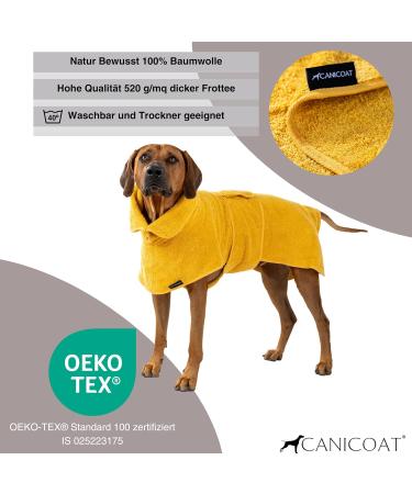 CANICOAT Dog Bathrobe Lavari - 100% Cotton Oeko-TEX Certified Size 11 - Sun Yellow | Best for Pet Drying & Comfort - Buy Online on GoSupps.com