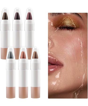 Cream eyeshadow stick eyeshadow pencil Eyeshadow cream stick6 colors Long slide Shimmer & Glitter Cosmetics Contour for bridal makeup every day to night out - Buy Online on GoSupps.com