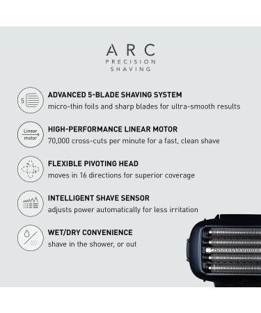 Panasonic Arc5 Electric Razor ES-LV67-K + WES9173P Foil | 5-Blade Wet Dry Shaver with Intelligent Sensor & 16D Pivot Head - International Shipping Available - Buy Online on GoSupps.com
