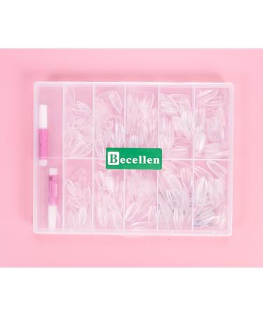 Cell 500 Pieces Soft Gel Nail Tips - Fake Full Cover Square Nails Set for DIY Nail Art with Glue - Buy Online on GoSupps.com