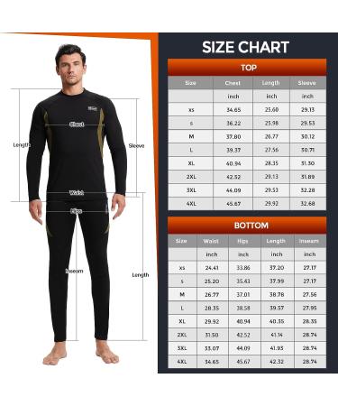 Black X-Large Thermal Underwear Set | Winter Hunting Gear Long Johns Base Layer Bottom Top | Midweight Sport Apparel - Buy Online on GoSupps.com