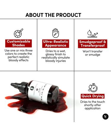 Ultra-Realistic Fake Liquid Blood for SFX Makeup - Alcohol Drying Blood for Halloween Film & Cosplay (16.9 fl oz / 500ml - Buy Online on GoSupps.com