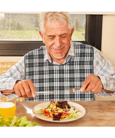 Shakven Reusable Bibs For Adult Eating - Adult Bibs with Food Catcher for Eating Washable Eating Bib Large Feeding Adult Bibs Black - Buy Online on GoSupps.com