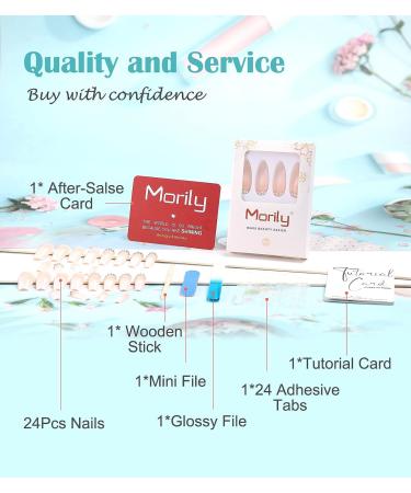 Morily 24Pcs Pink Ombre Press On Nails with Rhinestones - Long Medium Length Artificial Manicure Kit for Women and Girls - Buy Online on GoSupps.com