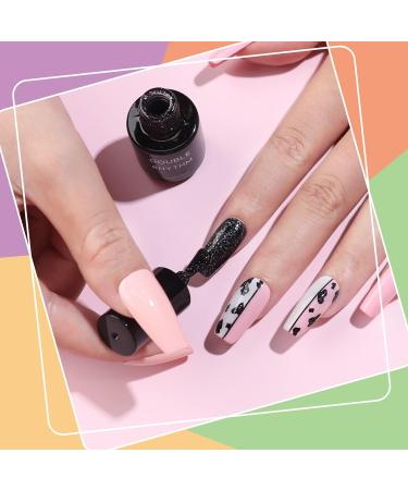 Double Rhythm 23 PCS Gel Nail Polish Kit - 20 Color Gels Nail Art Set - No Wipe Base & Top Coat - DIY Manicure At Home Salon - 5ml (Pack1-Starry Night) - Buy Online on GoSupps.com