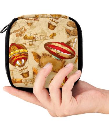 GIAPB Period Bag Sanitary Napkin Storage Bag Pad Holder for Period Makeup Pouch Vintage Airplane Art Color5081 - Buy Online on GoSupps.com