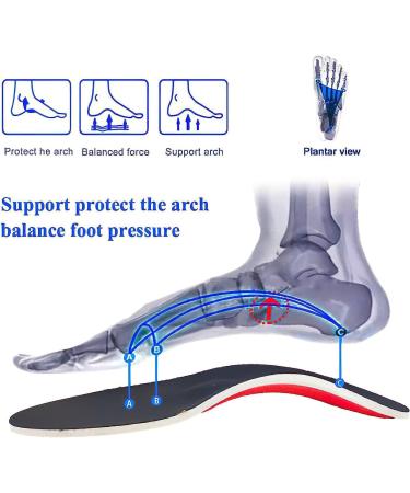 Orthotic Insoles for Women Arch Support Insoles for Men Plantar Fasciitis Insoles Arch Support Shoe Boot Flat Feet Insert Orthotic Feet Heel Pain Shock Absorption Comfortable Insoles Large EU 40-46 - Buy Online on GoSupps.com