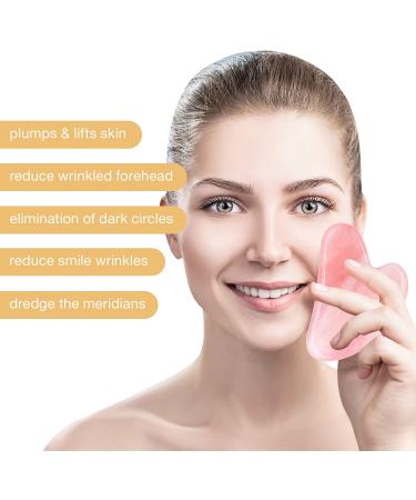 COOESS Gua Sha Tool - Natural Rose Quartz Facial Massage Tool for Eyes Neck & Body | Genuine Jade Stone Gua Sha for Radiant Skin - Buy Online on GoSupps.com