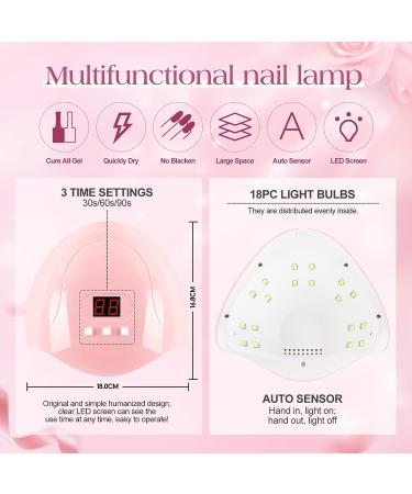 Professional Gel Nail Polish Kit with UV Light - 20pcs Set with 36W Lamp, Base & Top Coat, Rhinestones, and Tools - Ultimate Manicure Set for Women - Buy Online on GoSupps.com