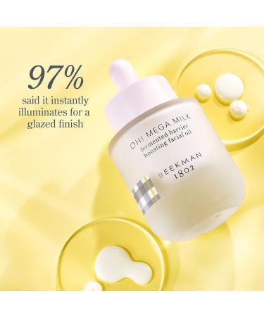 Beekman 1802 Oh! Mega Milk Facial Oil - Niacinamide & Vitamin C - Hydrating & Barrier Boosting - Fragrance Free - Cruelty Free - 0.5 Fl Oz - Buy Online on GoSupps.com