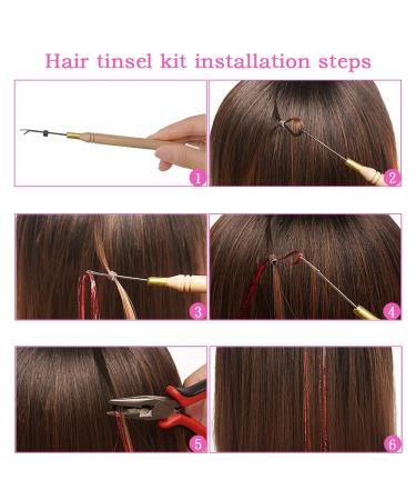 Fairy Hair Tinsel Kit - 12 Colors, 3200 Strands - Heat Resistant Glitter Hair Extensions - Buy Online on GoSupps.com