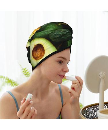 Super Absorbent Fresh Avocados Microfiber Hair Towel Wrap for Women | Quick Dry Coral Velvet Cap for Long Curly & Thick Hair - Buy Online on GoSupps.com